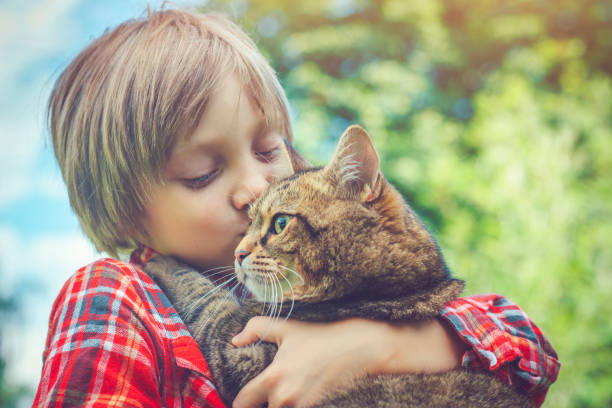 istock Little boy and his cat 682312580