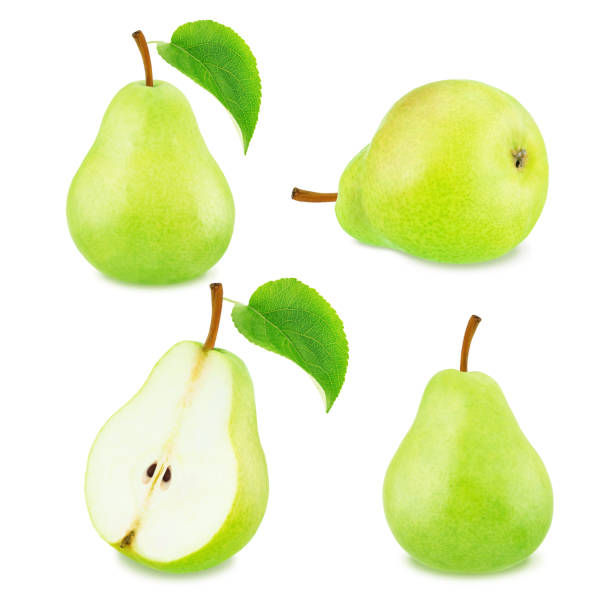 istock Set of green pear fruits 682318614