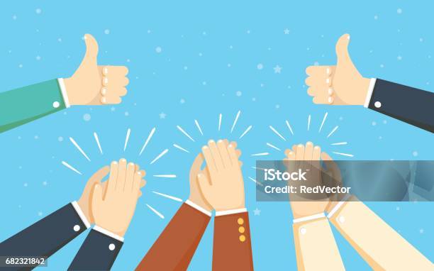 Human Hands Clapping Applaud Hands Vector Illustration Stock Illustration - Download Image Now