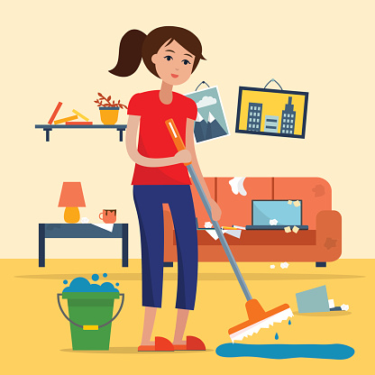Ilustración de Mujer Limpiando Habitación Sucia Con Una Fregona y más Vectores Libres de Derechos de Mujeres - Mujeres, Cubo - Recipiente, Fregona - iStock Ilustración de Mujer Limpiando Habitación Sucia Con Una Fregona y más Vectores Libres de Derechos de Mujeres - Mujeres, Cubo - Recipiente, Fregona - iStock