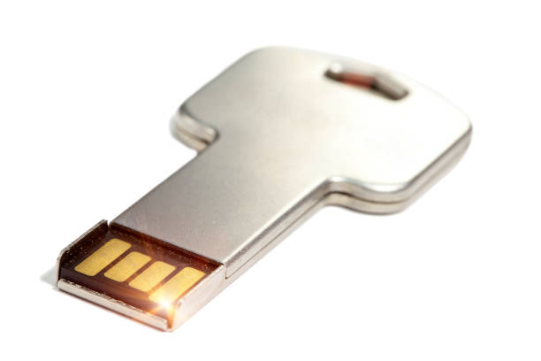 key electronic with a microchip stock photo