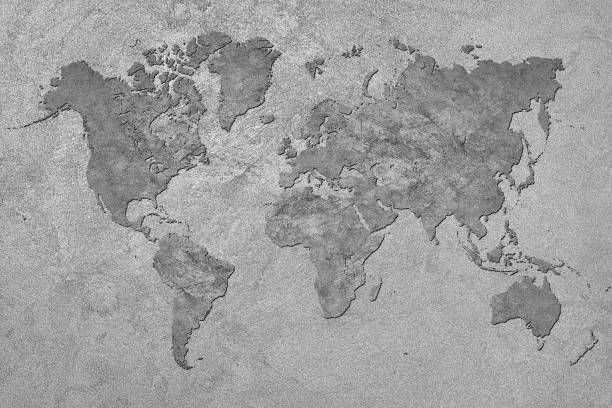 istock Grunge Map of the World. Vintage style. 682332992