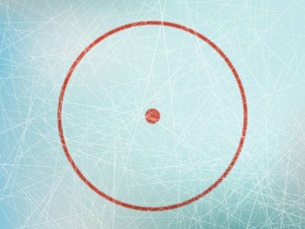 Circle on hockey rink Vector illustration of red circle on ice skating rink from above. ice hockey league stock illustrations