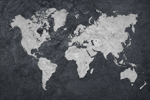 istock Grunge Map of the World. Vintage style. 682340304