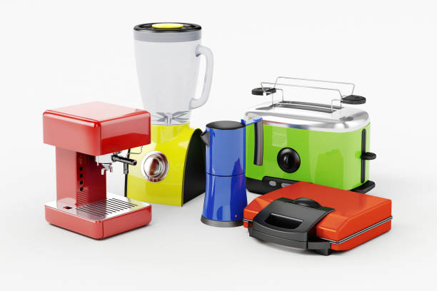 istock 3d set of home appliances on white background 682346092