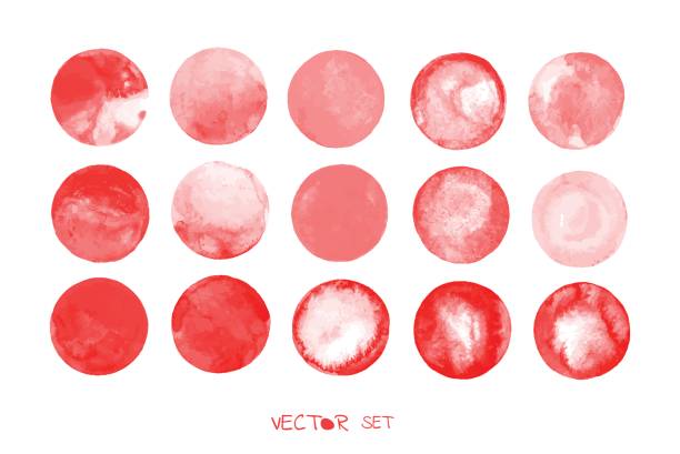 ilustraciones, imágenes clip art, dibujos animados e iconos de stock de conjunto de círculos rojos de la sangre vector - human blood vessel healthcare and medicine illustration and painting color image