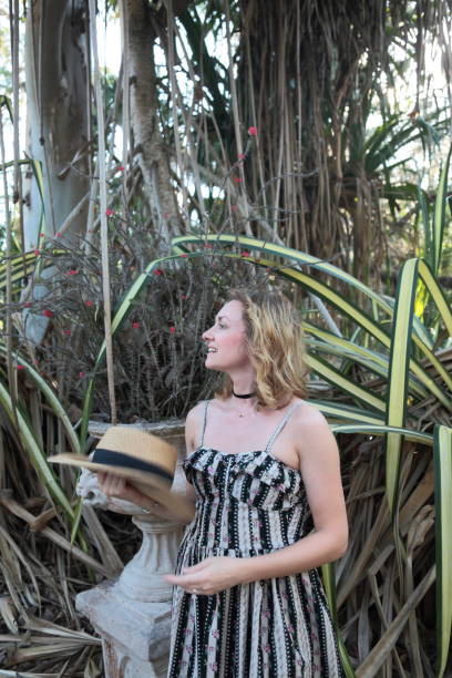 istock Woman in a tropical park. 682355788