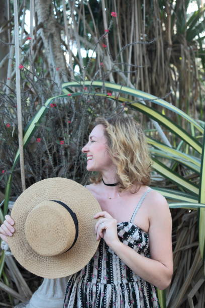 istock Woman in a tropical park. 682355790