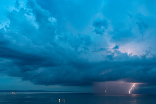 istock Active storm cell over the Adriatic sea 682356428