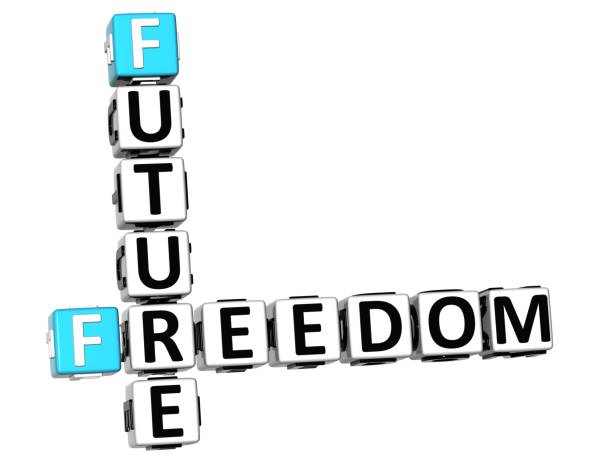 istock 3D Freedom Future Vision Crossword cube words 682359716