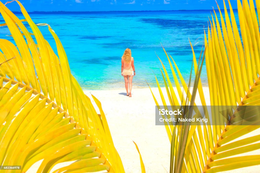 Dreamscape Escape con ragazza di bellezza alle Maldive - Foto stock royalty-free di Adulto