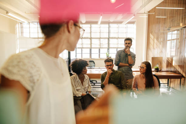istock Business people discussing in meeting room 682380922