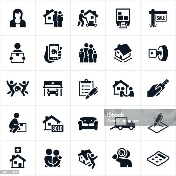 Home Buying Icons Stock Illustration - Download Image Now - Icon Symbol, Real Estate, House