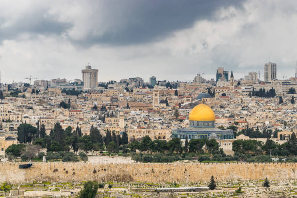 istock Temple mount with city 682395636