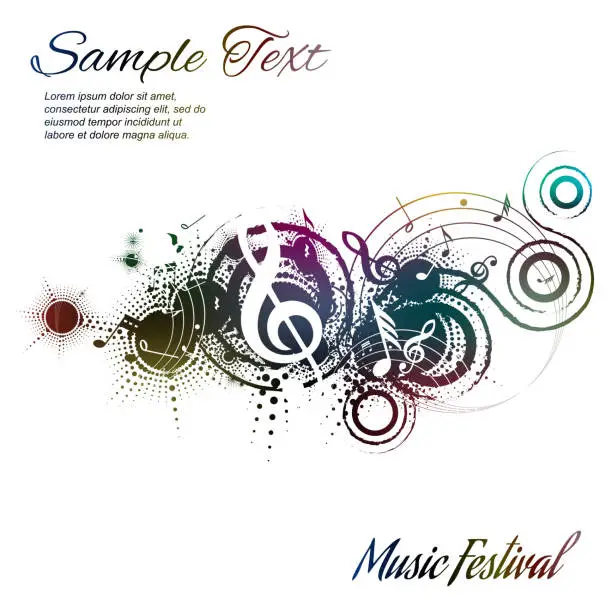 Vector illustration of background music abstraction