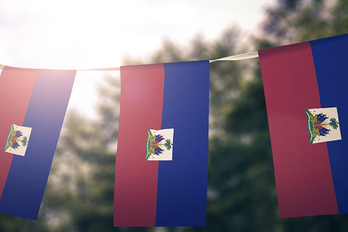 Flag of Haiti hanging pennants