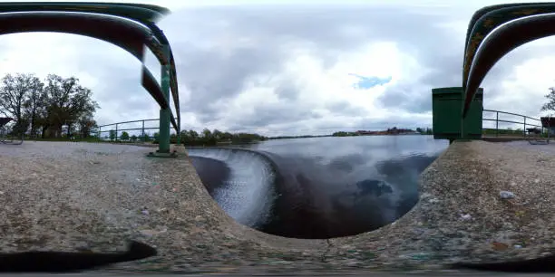 Spillway area of Lake Bloomington, a city owned reservoir , after a soaking springtime storm the night before.