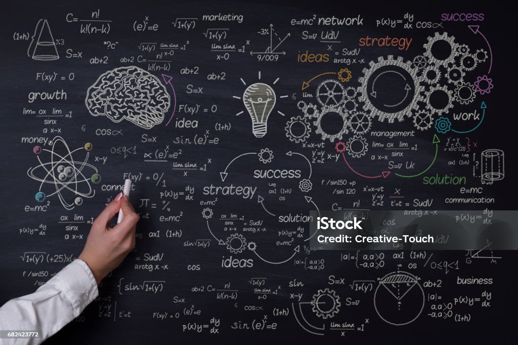 Concept drawing on blackboard Healthcare And Medicine Stock Photo