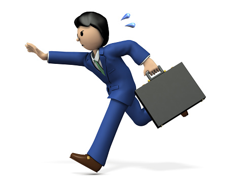 A businessman chasing something. 3D illustration