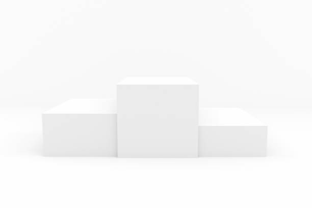 White pedestal. Winners podium for design template pr layout background, 3d render stock photo