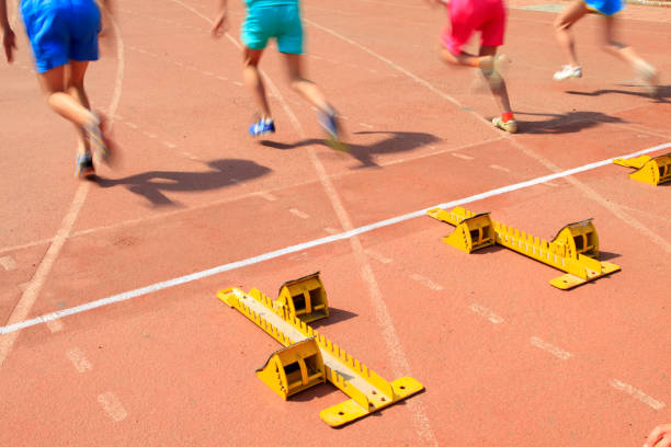 istock Sports meeting, the athlete sprint start 682461018
