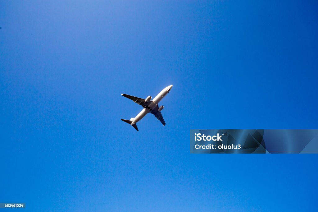 Airplane in the sky Commercial Airplane Stock Photo