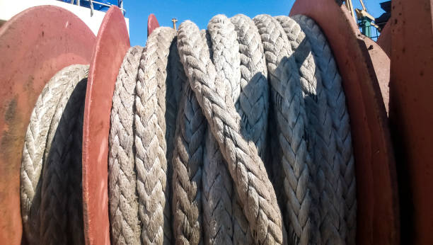 istock Port rope. Mooring rope. Rope for fastening ships and cargo 682467776