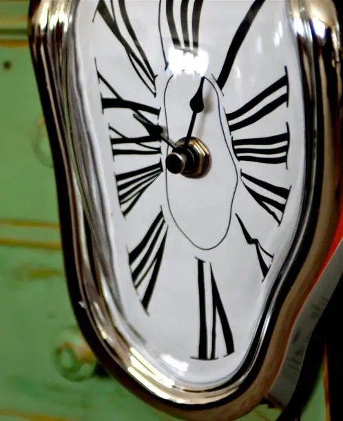 Photo of Dali style clock with roman numerals