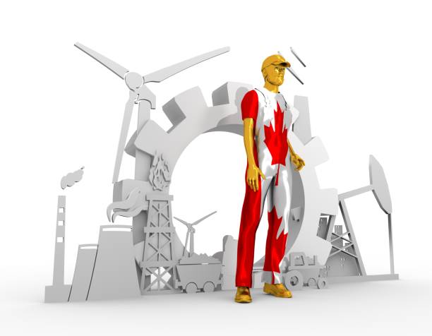 istock Young man and industrial isometric icons set 682485586