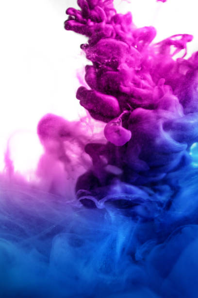 istock Acrylic colors and ink in water. Abstract frame background. Isolated on white 682489124