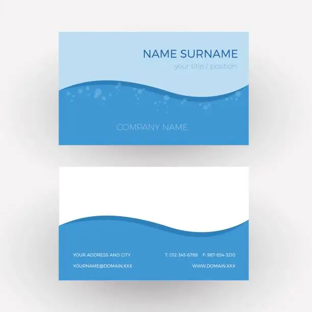 Vector illustration of Vector Abstract sea and waves background. Business card