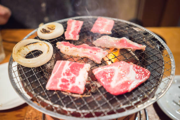 grilled meat - smoked tongue imagens e fotografias de stock