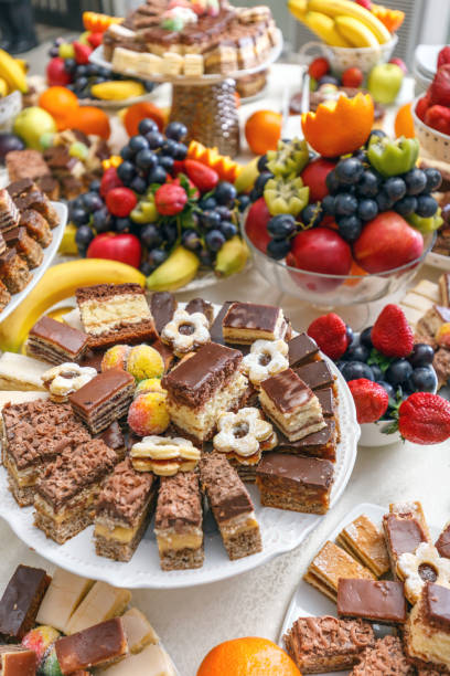 istock Delicious sweets and fruits 682496624