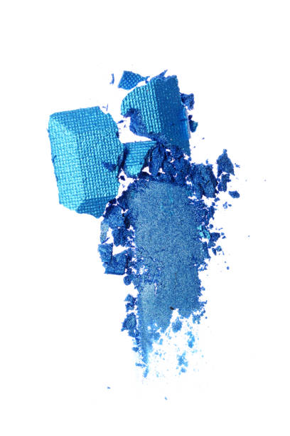 istock Smear of crushed blue shiny eyeshadow 682496726
