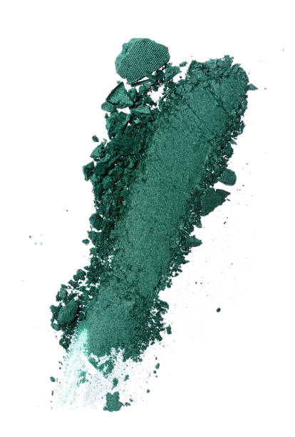 Smear of crushed green eyeshadow Smear of crushed green eyeshadow as sample of cosmetic product isolated on white background for sale flash stock pictures, royalty-free photos & images