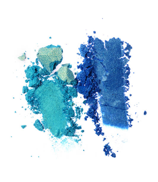 istock Smears of crushed teal and blue shiny eyeshadow 682496808