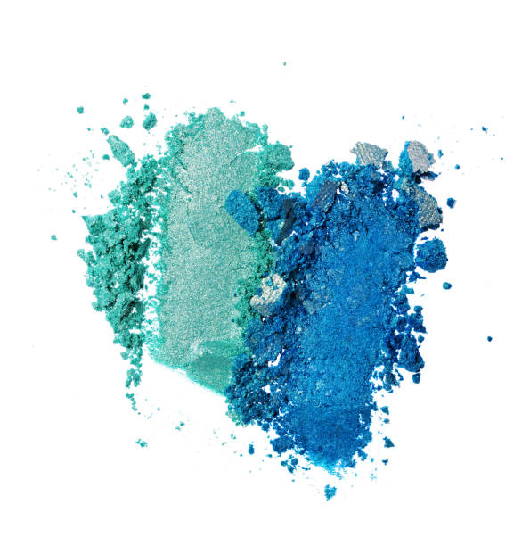 istock Smears of crushed teal and blue shiny eyeshadow 682496908