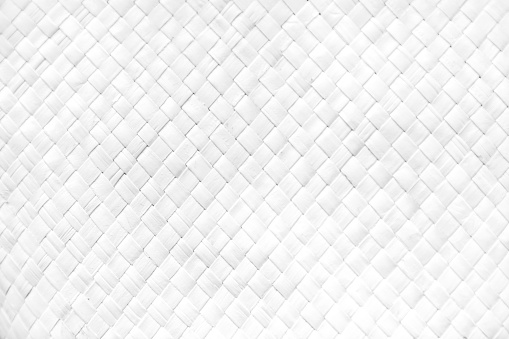 Close up pattern of white woven rattan backgrounds