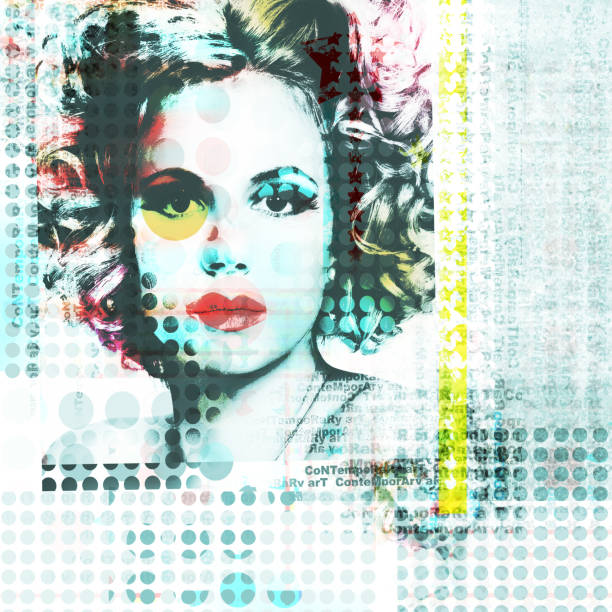 Abstract background with elements of photography beautiful girl in pop-art style. Abstract background with elements of photography beautiful girl in pop-art style. paternoster square stock pictures, royalty-free photos & images