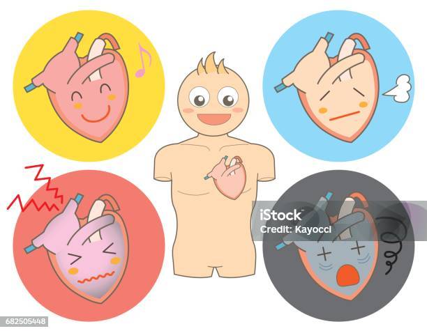Heart Condition Visual Heart Condition Set Stock Illustration - Download Image Now - Anatomy ...