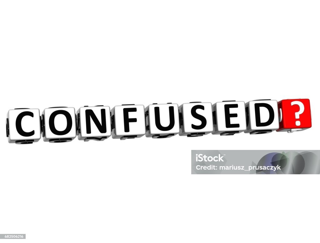 Confusing Button Display 3d Confused Button Click Here Block Text Stock Illustration - Download ...