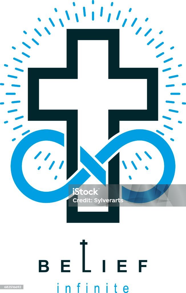 Infinity Jesus Immortal God Conceptual Symbol Combined With Infinity Loop Sign And ...
