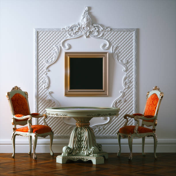 istock 3d render classic interior with vintage furniture 682523486