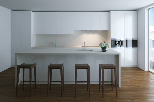 istock 3d render white contemporary kitchen in big villa 682523554