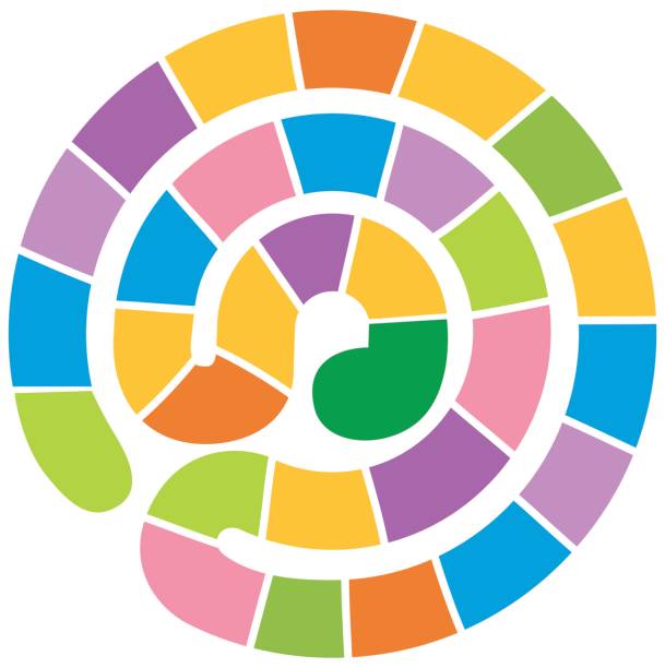 Spiral design with colorful blocks Spiral design with colorful blocks illustration board games stock illustrations