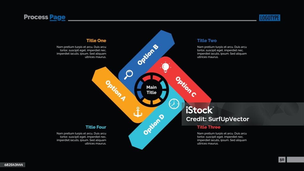 Optionality Slide Examples Four Options Slide Template Stock Illustration - Download Image Now ...