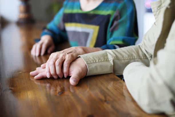 istock Elderly couple overlaying the hand 682551466