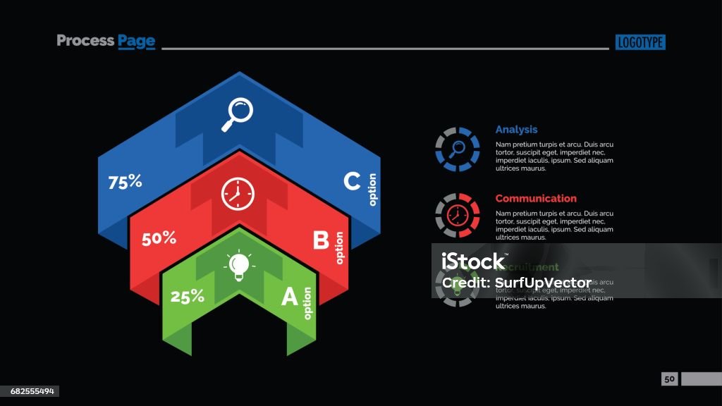 Comparing Options. Photo Three Options Comparison Slide Template Stock Illustration - Download ...