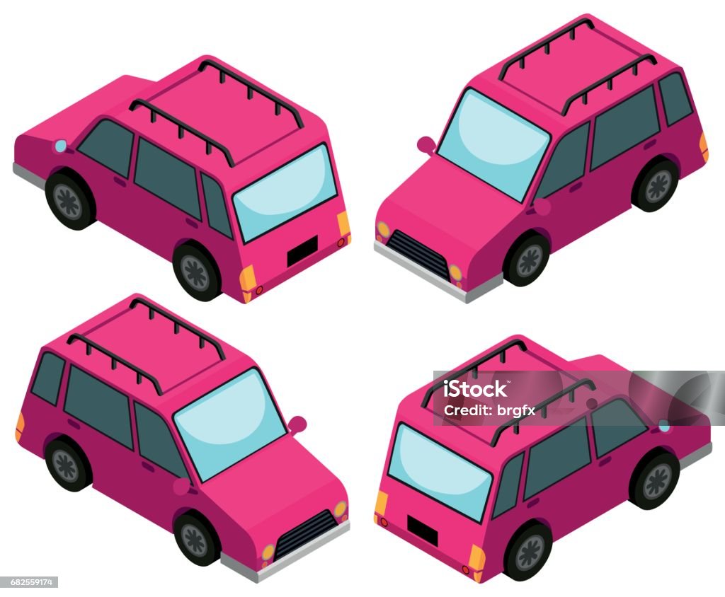 3D design for pink cars 3D design for pink cars	 illustration 4x4 stock vector