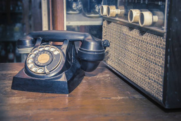 istock old classic telephone and old radio vintage 682568100